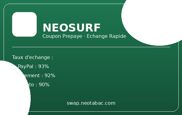 Echanger Neosurf - Conversion PayPal Bitcoin