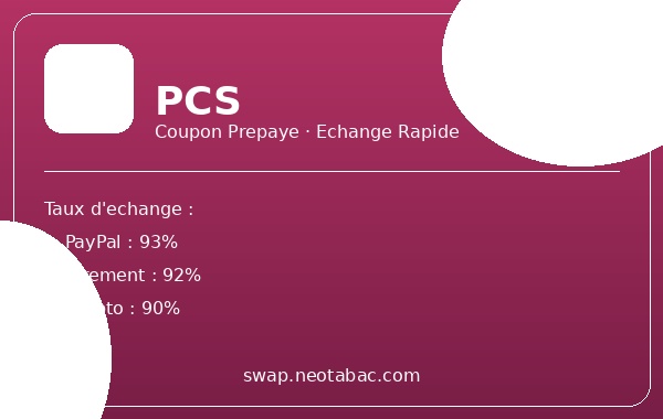Vendre recharge PCS Mastercard